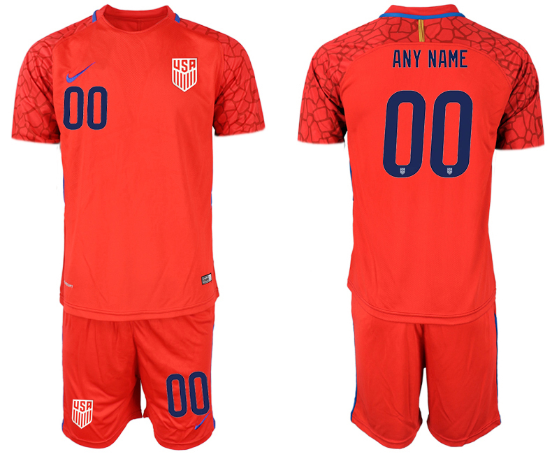 Men 2020-2021 Season National team United States goalkeeper red customized Soccer Jersey1->customized soccer jersey->Custom Jersey